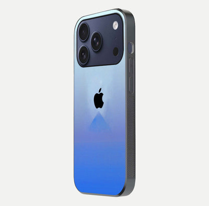 Gradient Apple Vibe Glass Case for iPhone 17 Pro side-angle image showing reflection glow and elegant surface