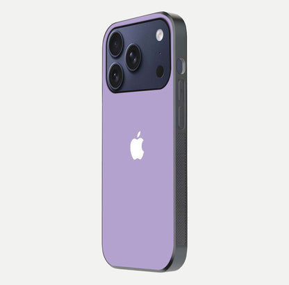 Lavender Soft Minimal Glass Case for iPhone 17 Pro side-angle image showing smooth reflection and minimal look