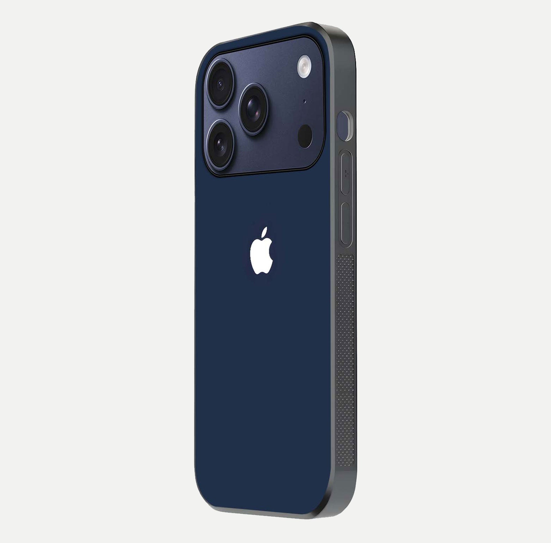 Minimal Apple Night Glass Case for iPhone 17 Pro side-angle image showing sleek reflection and clean gloss