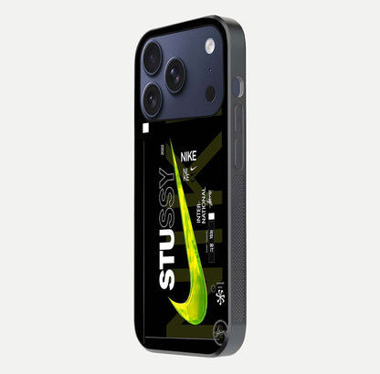 Neon Street Edition Glass Case for iPhone 17 Pro side-angle image showing reflection depth and modern tones