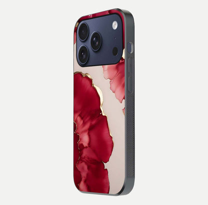 Pink & White Marble Glass Case For iPhone 17 Pro
