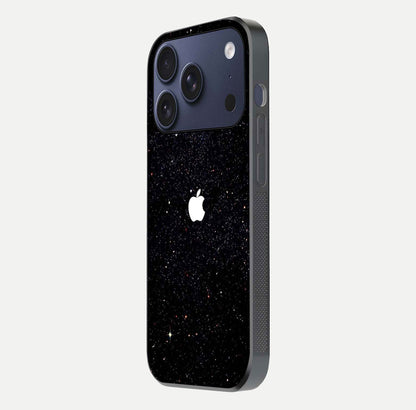 Starry Apple Galaxy Glass Case for iPhone 17 Pro side-angle image showing gloss and star pattern detail