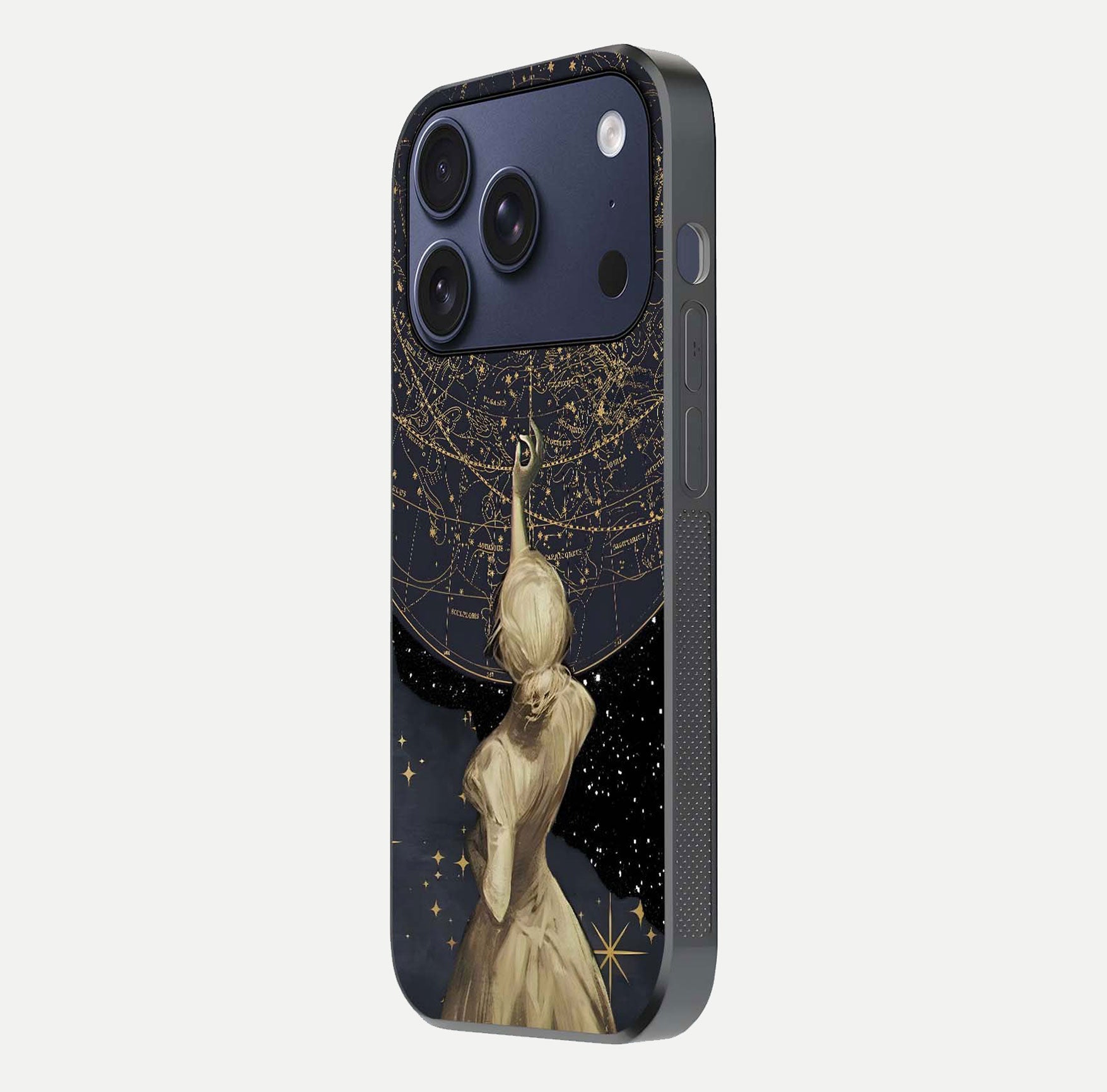 Taylor Swift Girl Glass Case for iPhone 17 Pro side-angle image showing glossy surface and color tone