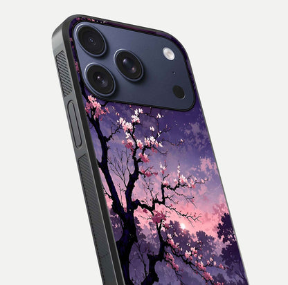 Blossom Pink Moon Glass Case for iPhone 17 Pro close-up shot showing pink tones, moon highlight, and reflection gloss
