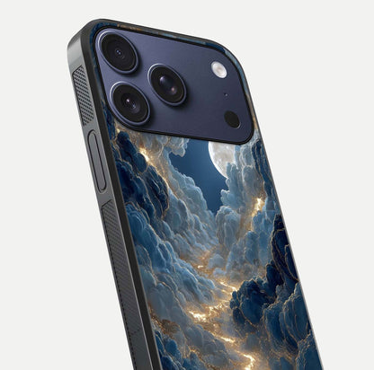 Celestial Cloud Road Glass Case for iPhone 17 Pro close-up view showing road gradient and cloud reflection shine
