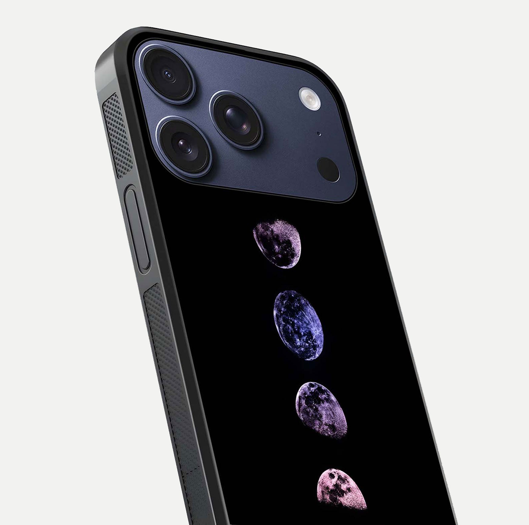 Crimson All Planets Glass Case for iPhone 17 Pro close-up highlighting planet details and reflection polish