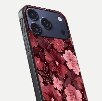 Flower Blush Bloom Glass Case for iPhone 17 Pro close-up highlighting pastel tones and reflection clarity