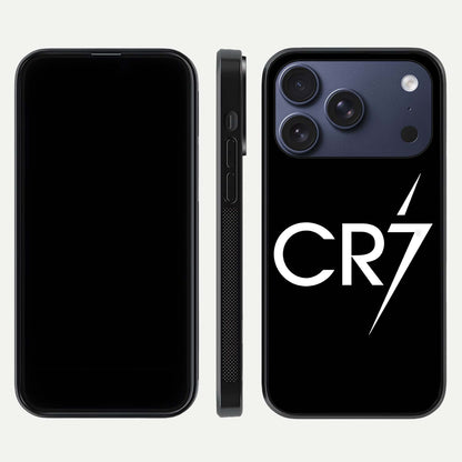 CR7 Elite Strike Glass Case for iPhone 17 Pro dual-view layout showing sport tones and edge clarity