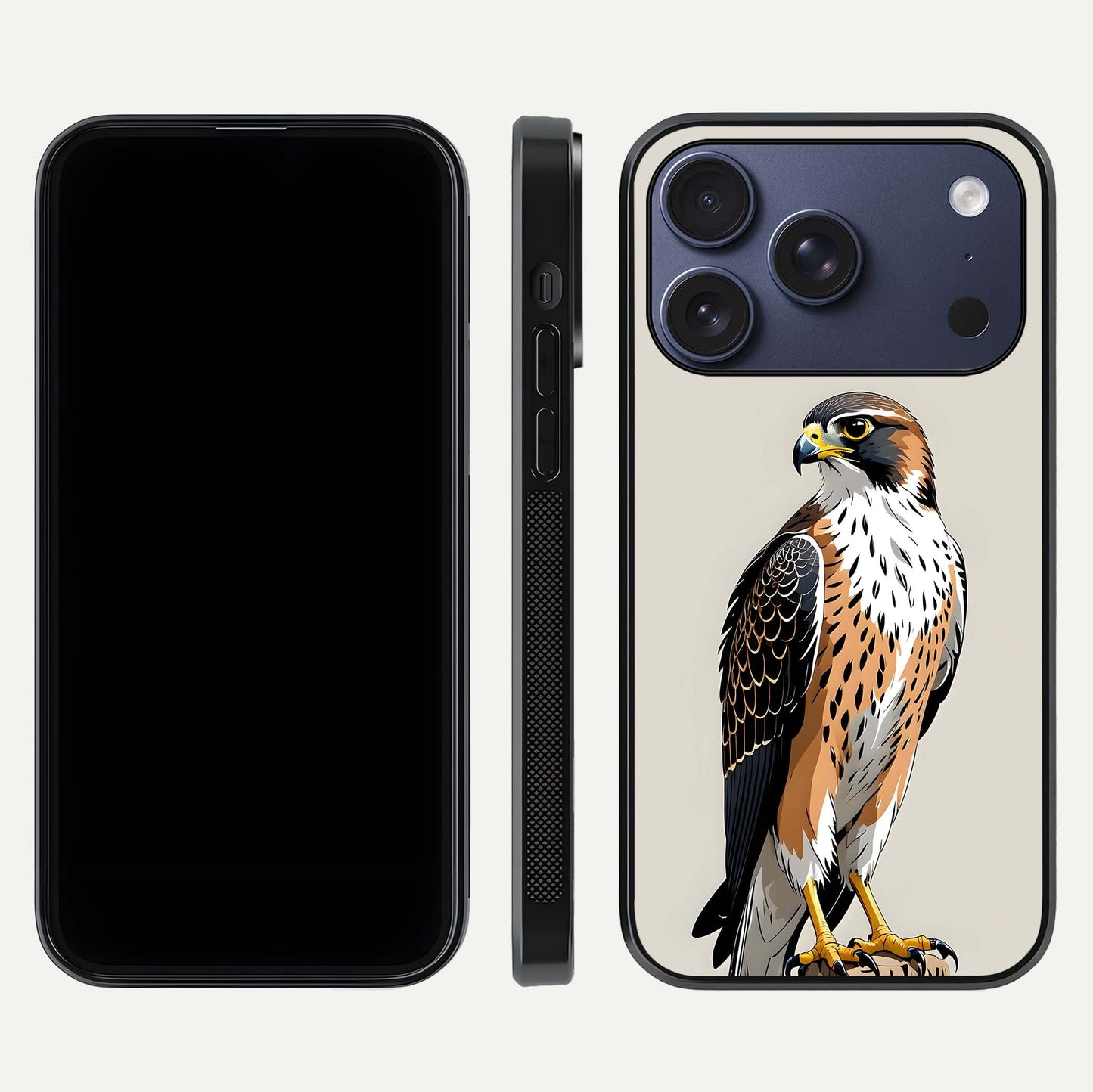 Clever Eagle Glass Case for iPhone 17 Pro dual-view layout showing design symmetry and smooth finish