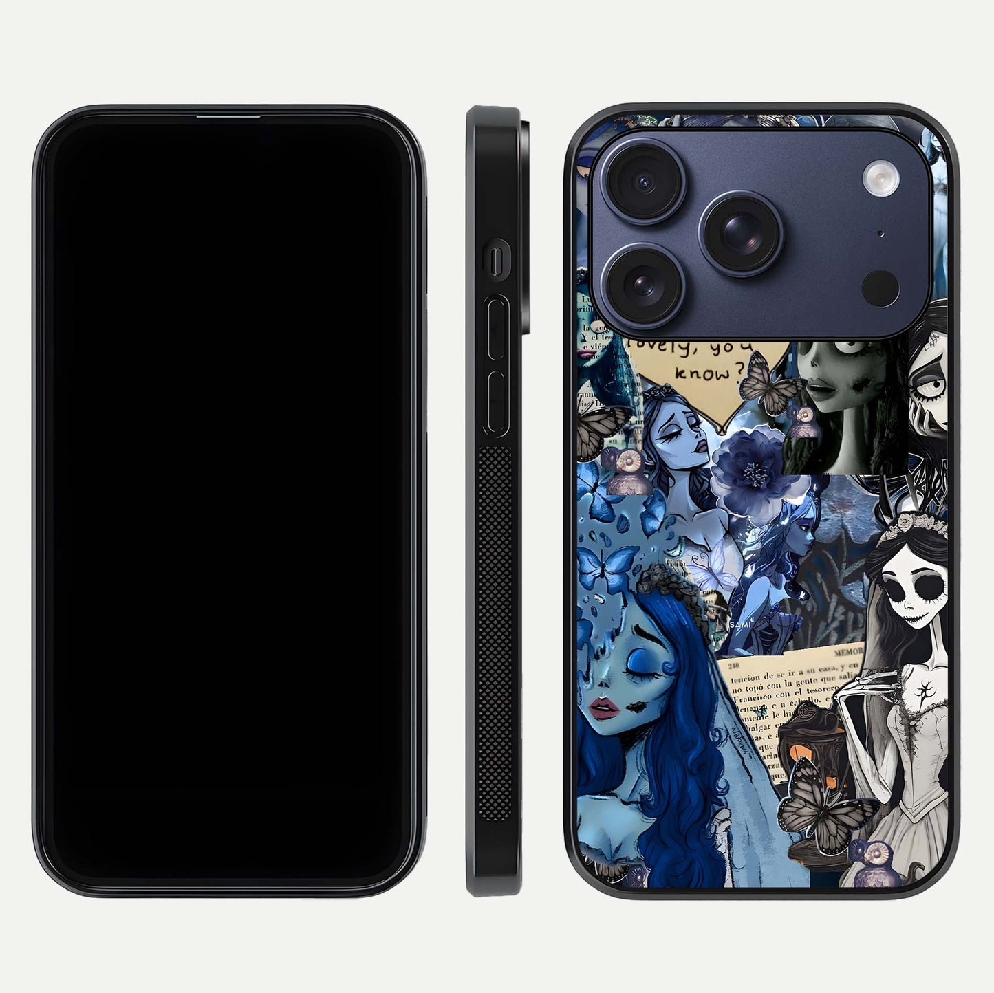 Corpse Bride Posters Glass Case for iPhone 17 Pro dual-view layout displaying cinematic tones and HD finish