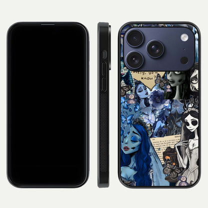 Corpse Bride Posters Glass Case for iPhone 17 Pro dual-view layout displaying cinematic tones and HD finish