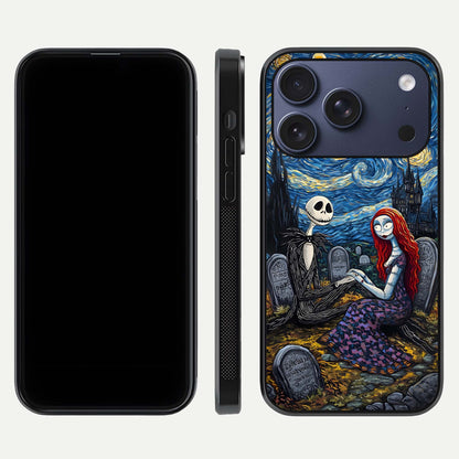 Eternal Night Love Glass Case for iPhone 17 Pro dual-view layout displaying HD art and curved polish