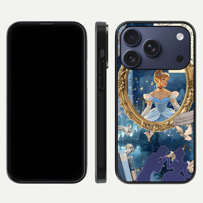 Midnight Queen Glass Case for iPhone 17 Pro front & back layout displaying regal tones and smooth edges