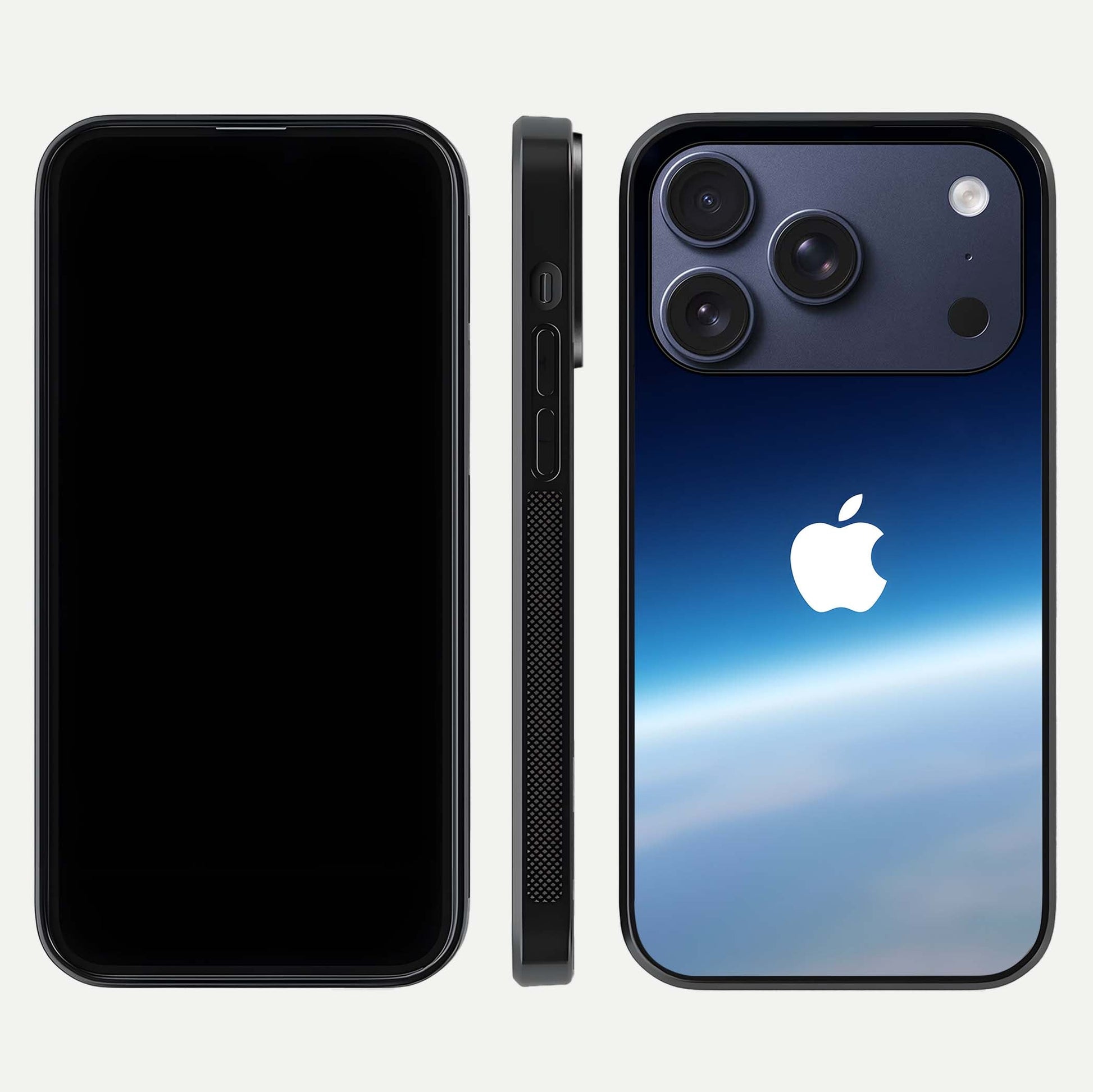 Minimal Apple Sky Glass Case for iPhone 17 Pro front & back layout with clean tone and minimal finish