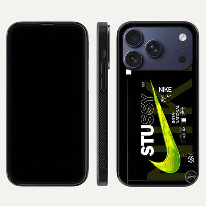 Neon Street Edition Glass Case for iPhone 17 Pro front & back layout highlighting street art vibe and edges