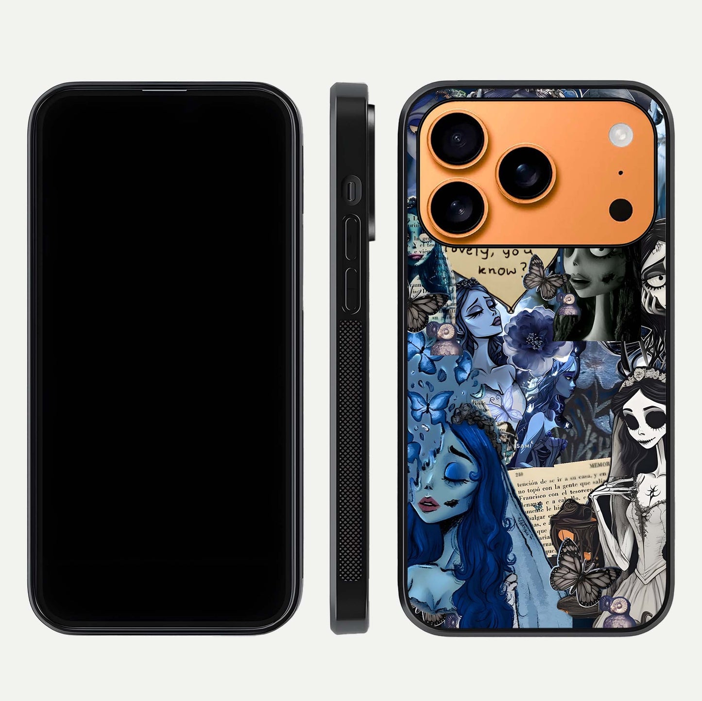 Corpse Bride Posters Glass Case for iPhone 17 Pro Max dual-view layout displaying cinematic tones and HD finish