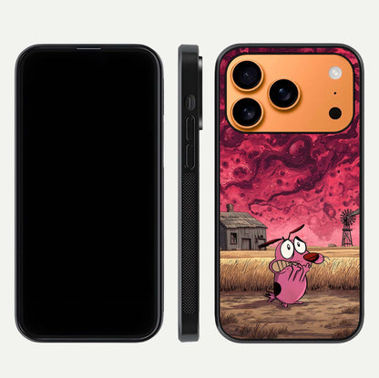 Courage Under Sky Glass Case for iPhone 17 Pro Max dual-view layout displaying text alignment and glass finish