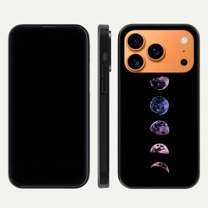 Crimson All Planets Glass Case for iPhone 17 Pro Max dual-view layout displaying crimson tones and curved edges