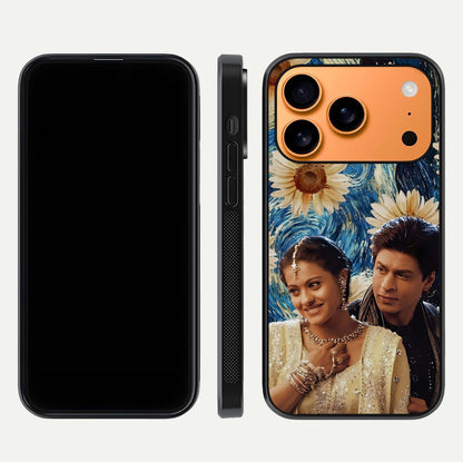Eternal Love Story Glass Case for iPhone 17 Pro Max dual-view layout displaying soft hues and smooth glass