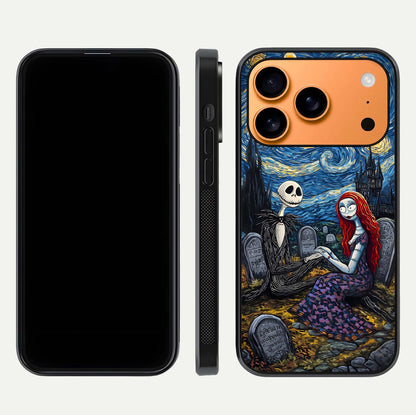 Eternal Night Love Glass Case for iPhone 17 Pro Max dual-view layout displaying HD art and curved polish