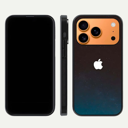 Green Emerald Apple Logo Glass Case for iPhone 17 Pro Max front and back view layout highlighting vibrant tones and curved glass