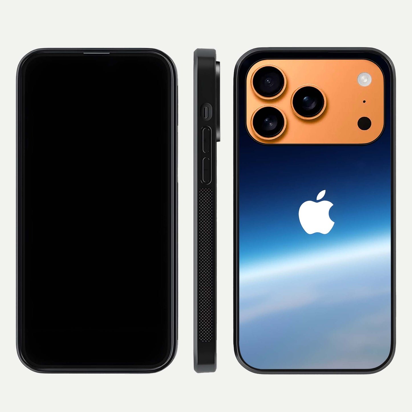 Minimal Apple Sky Glass Case for iPhone 17 Pro Max front & back layout with clean tone and minimal finish