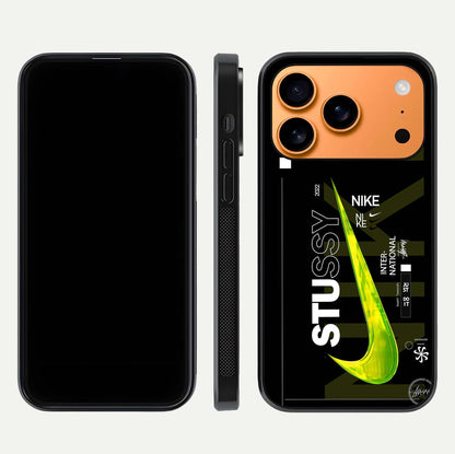Neon Street Edition Glass Case for iPhone 17 Pro Max front & back layout highlighting street art vibe and edges