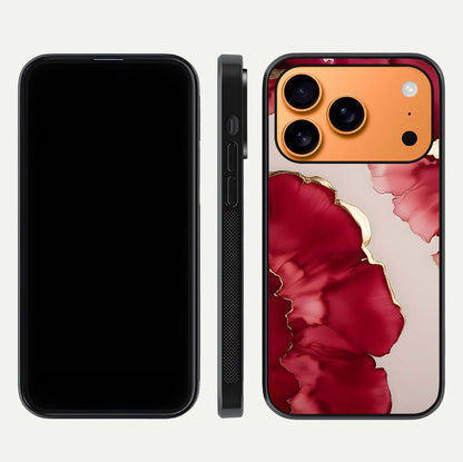 Pink & White Marble Glass Case For iPhone 17 Pro Max