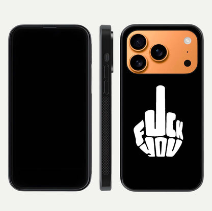Rebel Mode On Glass Case for iPhone 17 Pro Max front & back layout showing minimal tone and clean edge fit