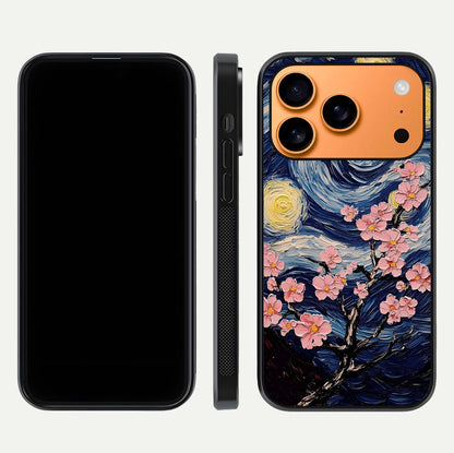Van Gogh Scenery Glass Case for iPhone 17 Pro Max front & back layout showing vibrant tones and detailed design