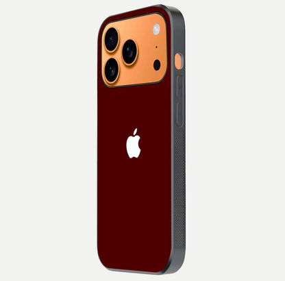 Apple Crimson Core Glass Case for iPhone 17 Pro Max side-angle shot showing camera bump alignment and glossy shine
