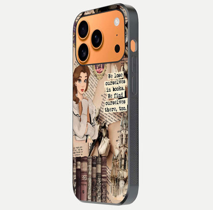 Bookish Dream World Glass Case for iPhone 17 Pro Max side-angle image showing detail depth and smooth corner polish