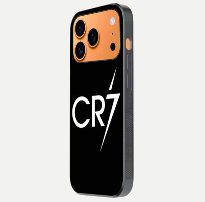 CR7 Elite Strike Glass Case for iPhone 17 Pro Max side-angle image showing polished edges and vibrant design