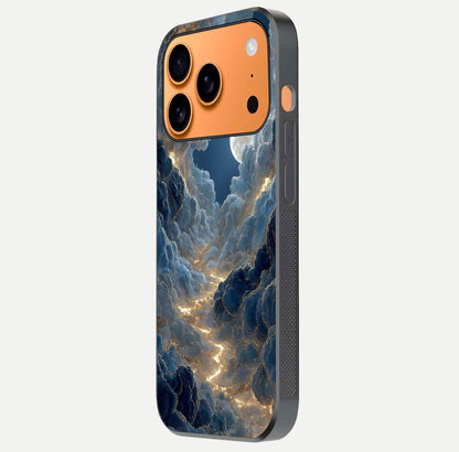 Celestial Cloud Road Glass Case for iPhone 17 Pro Max side-angle image showing soft pastel tones and edge clarity