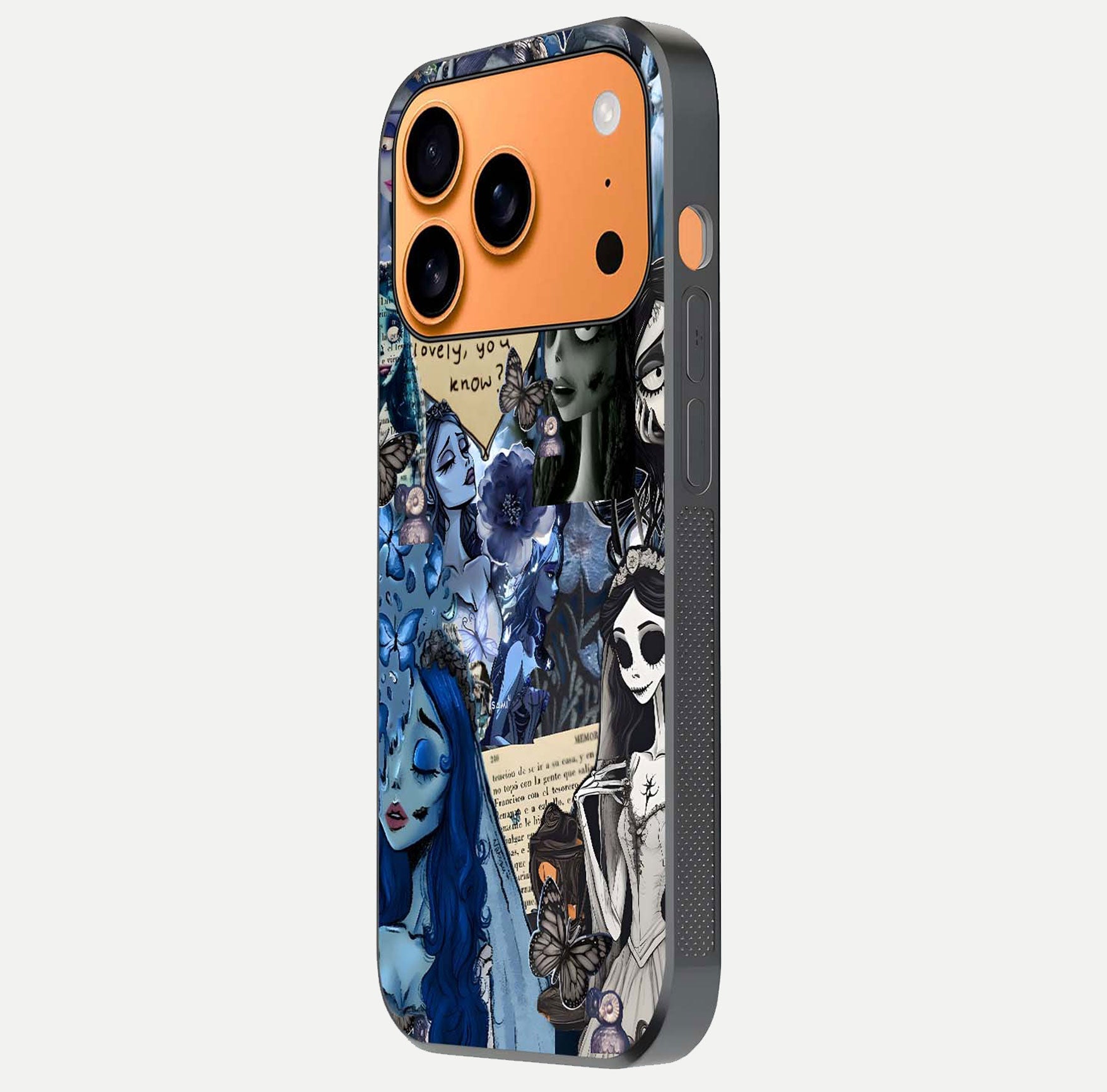 Corpse Bride Posters Glass Case for iPhone 17 Pro Max side-angle image capturing gloss reflection and smooth edge