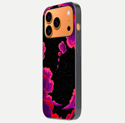 Galaxy Dream Frame Glass Case for iPhone 17 Pro Max side-angle image showing reflection light and premium finish