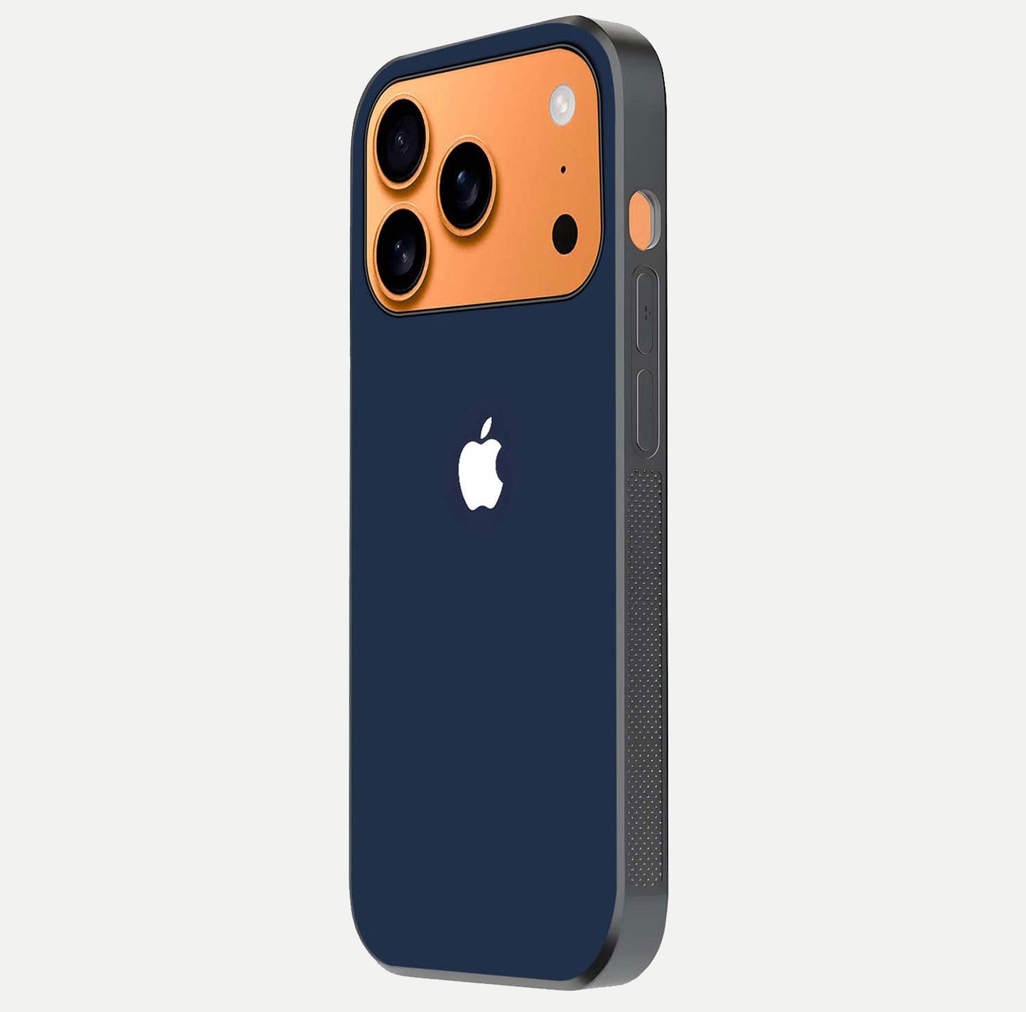 Minimal Apple Night Glass Case for iPhone 17 Pro Max side-angle image showing sleek reflection and clean gloss