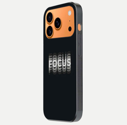 Mono Focus Vision Glass Case for iPhone 17 Pro Max side-angle image showing smooth reflection and minimal tones