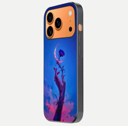 Mystic Hand Glass Case for iPhone 17 Pro Max side-angle image showing reflection depth and sacred aesthetic