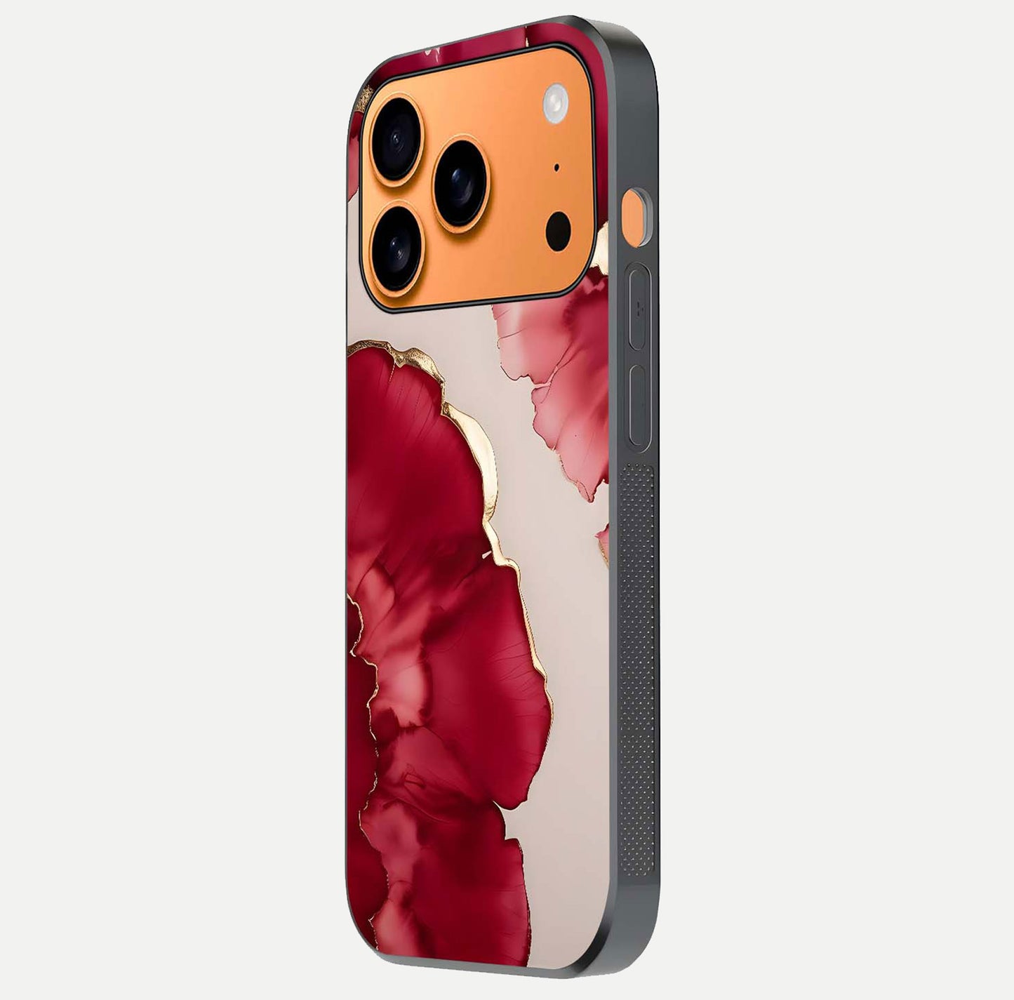 Pink & White Marble Glass Case For iPhone 17 Pro Max