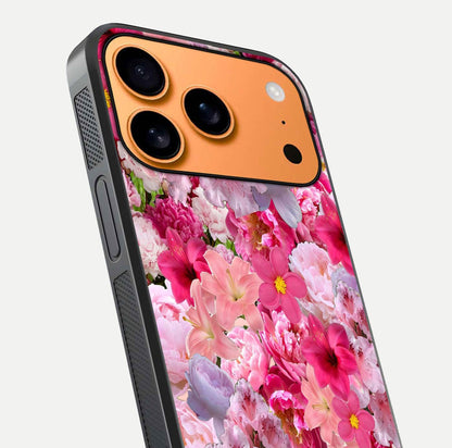 Bloom Crush Fantasy Glass Case for iPhone 17 Pro Max close-up image showing color gradient and petal detailing
