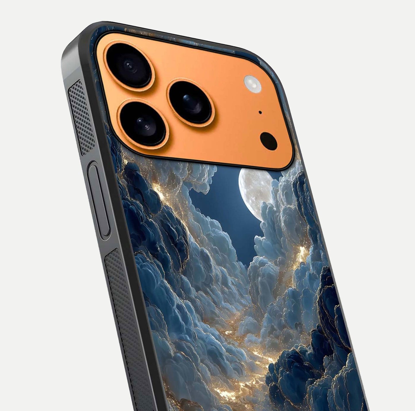 Celestial Cloud Road Glass Case for iPhone 17 Pro Max close-up view showing road gradient and cloud reflection shine