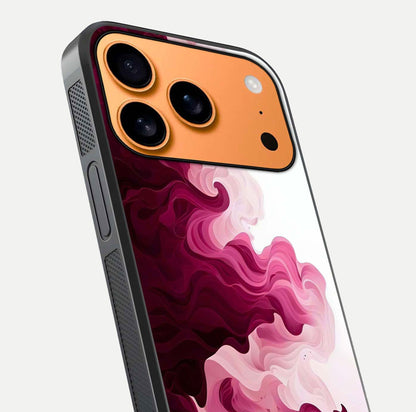 Crimson Wave Flow Glass Case for iPhone 17 Pro Max close-up highlighting flow texture and reflection tone