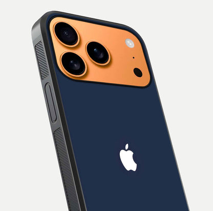Minimal Apple Night Glass Case for iPhone 17 Pro Max close-up angled shot showing clean reflection and soft tone