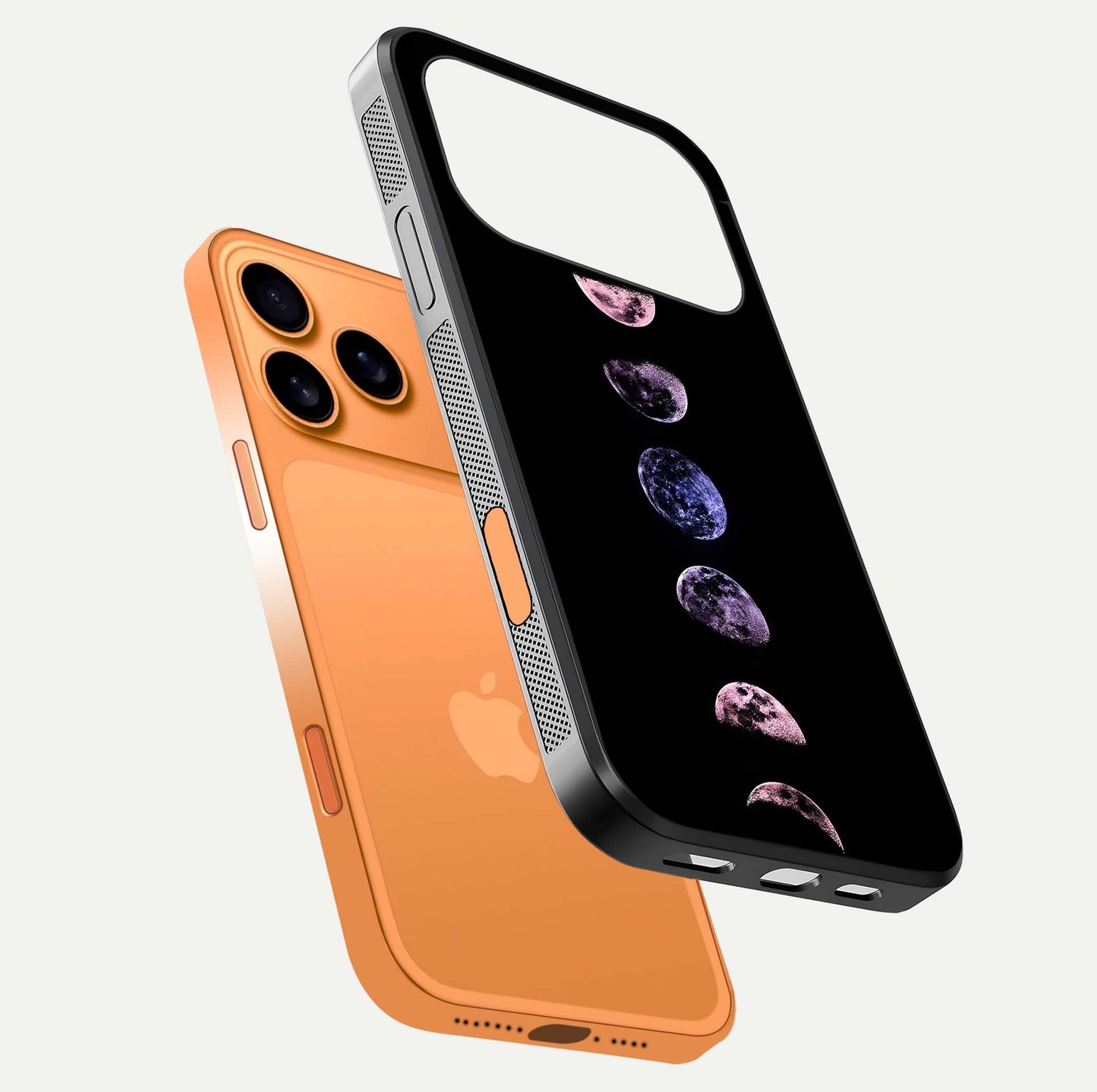 Crimson All Planets Glass Case for iPhone 17 Pro Max floating mockup showing gloss depth and rich hues