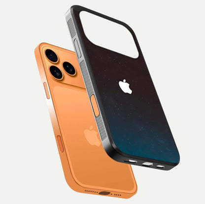 Green Emerald Apple Logo Glass Case for iPhone 17 Pro Max floating dual-view mockup showing glossy shine and premium color tone