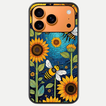 Bees & Sunflowers Glass Case For iPhone 17 Pro Max by Custom World