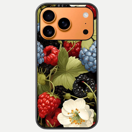 Berry Bloom Charm Glass Case For iPhone 17 Pro Max by Custom World