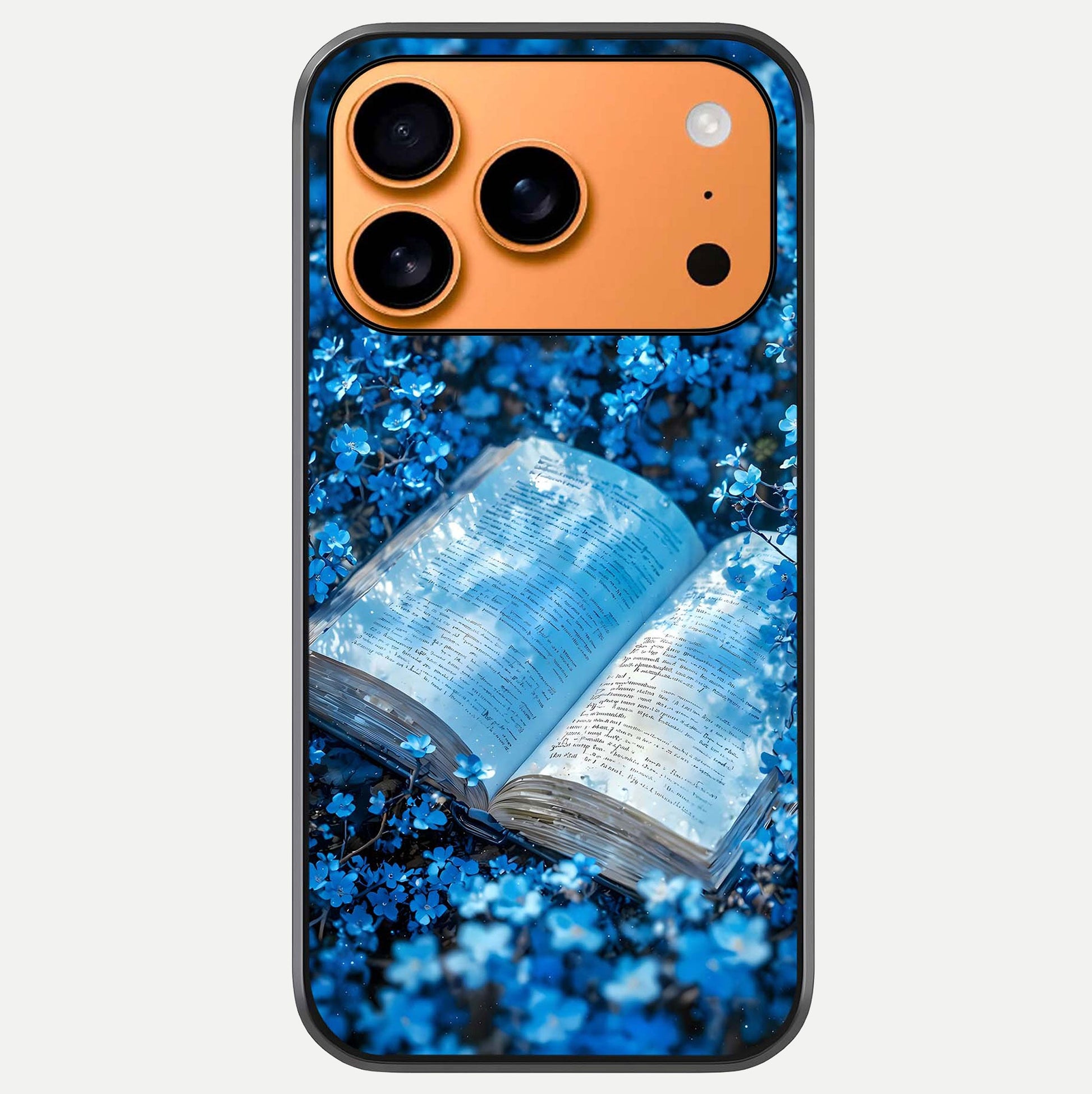 Blue Bloom Tales Glass Case For iPhone 17 Pro Max by Custom World