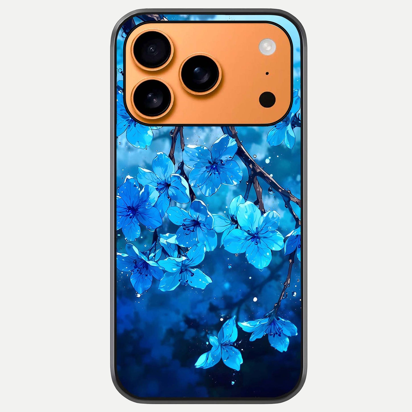 Blue Blossoms Branch Glass Case For iPhone 17 Pro Max by Custom World